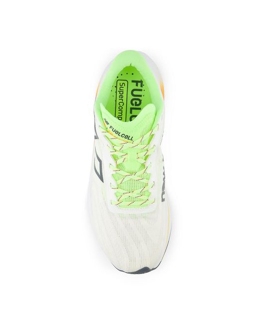 New Balance White Fuelcell Supercomp Trainer V2 Lime Hot Mango' for men