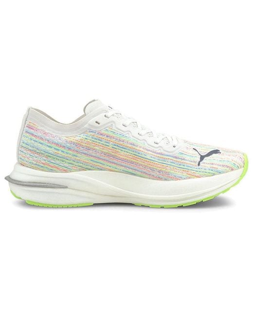 PUMA White Deviate Nitro Spectra Running Trainers