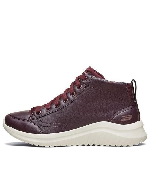 Skechers Ultra Flex 2.0 High-top Running Shoes Red-wine in Brown | Lyst