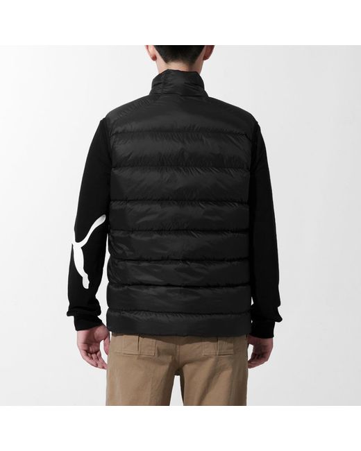 PUMA Black Logo Down Vest for men