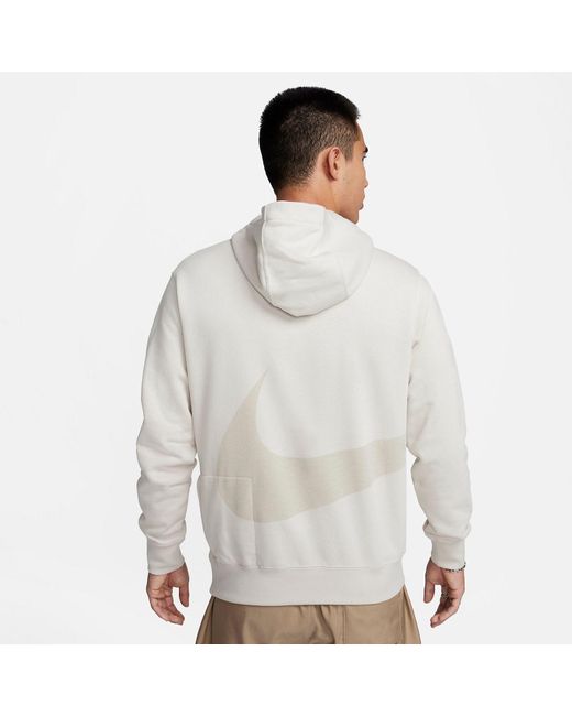 Nike White Sportswear French Terry Pullover Hoodie 'Light Bone' for men
