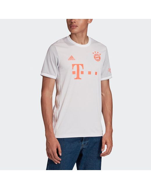 Adidas White Fcb A Jsy Round Neck Sports Jersey Sw Fan Edition Bayern Munich Away for men