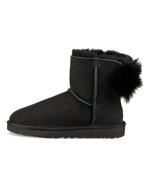 Ugg Black (Wmns) Fluff Bow Mini Fleece Lined