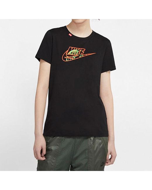 Nike Black (Wmns) Sportswear Round Neck Casual Short Sleeve