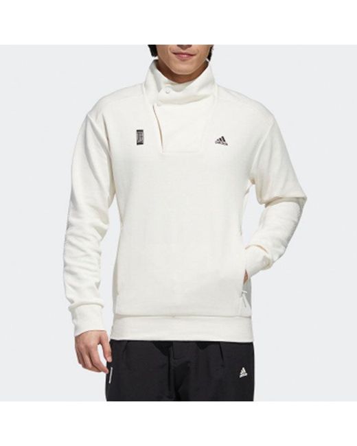 Adidas White [Same To The Left] Wuji High Collar Side Button Sports for men