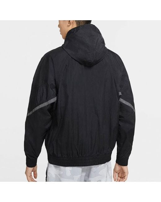 Nike Black Sportswear Windrunner+ Hooded Reflection Jacket for men
