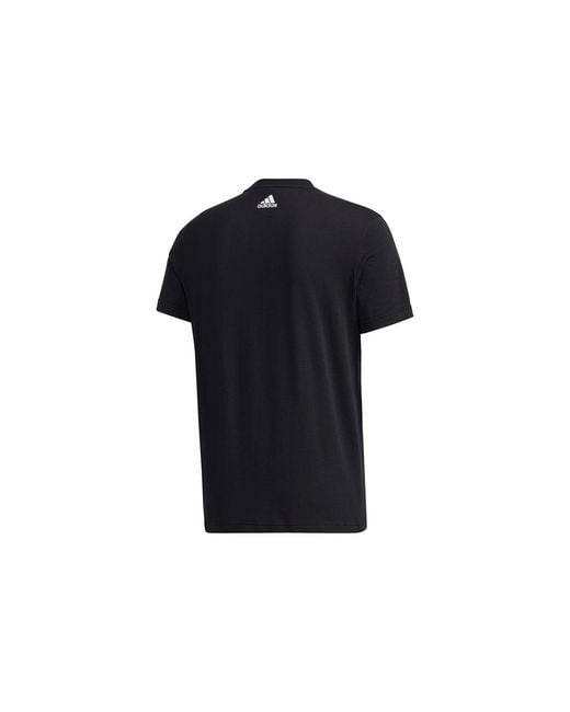 Adidas Black M Gfx T Lng Box Logo Printing Sports Round Neck Short Sleeve for men