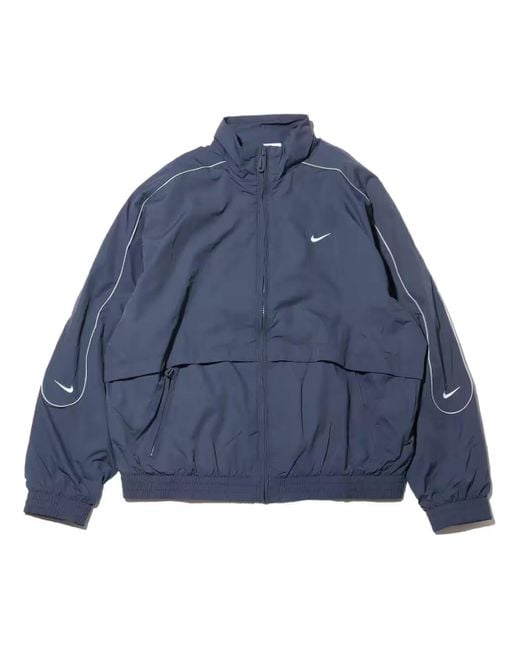 Nike Sportswear Solo Swoosh Woven Track Jacket in Blue for