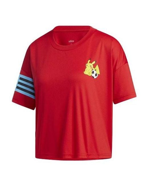 Adidas Red (Wmns) X Pokemon Crossover Printing Training Sports Short Sleeve