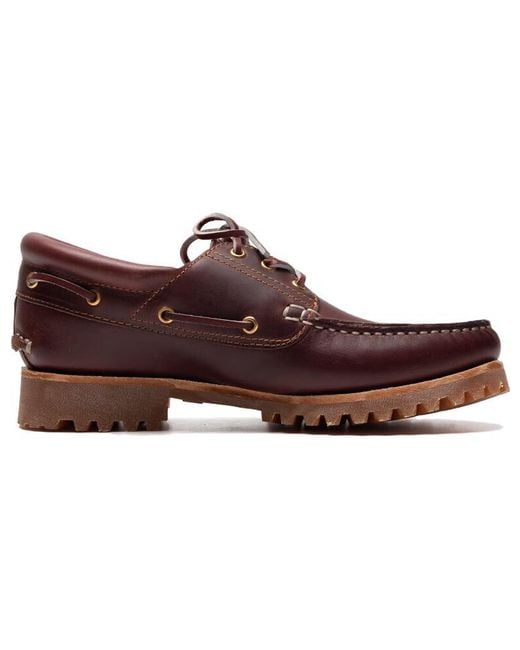 Timberland Red Authentics 3-Eye Classic Boat Shoes for men