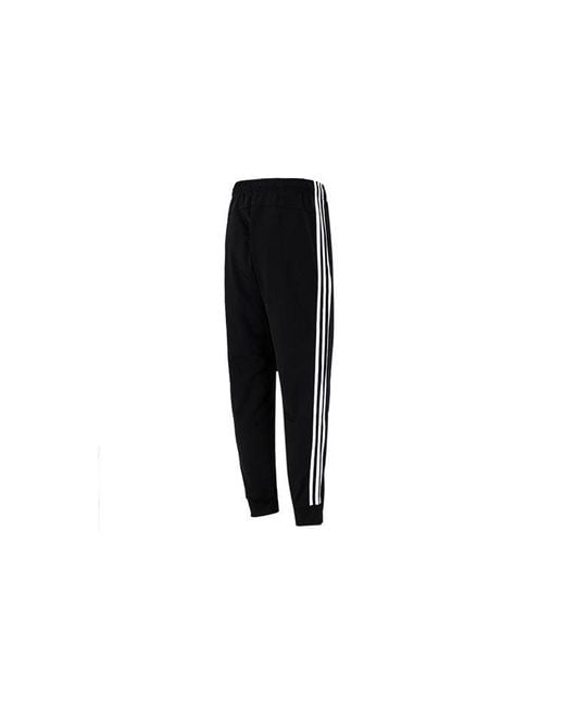 Adidas Black 3S Jog Tp Tri Stripe Splicing Bundle Feet Sports Pants/Trousers/Joggers Autumn for men