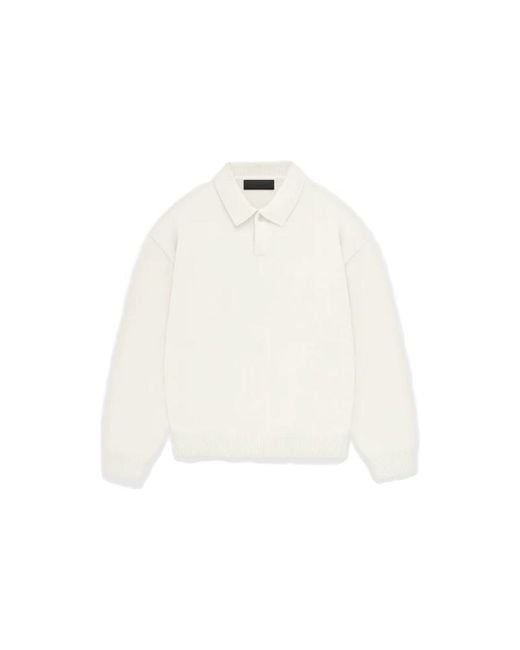 Fear Of God White Fw23 Knit Polo 'Cloud Dancer' for men