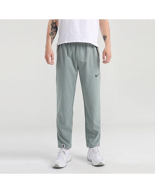 Nike Blue Team Woven Tattingcasual Long Pants for men
