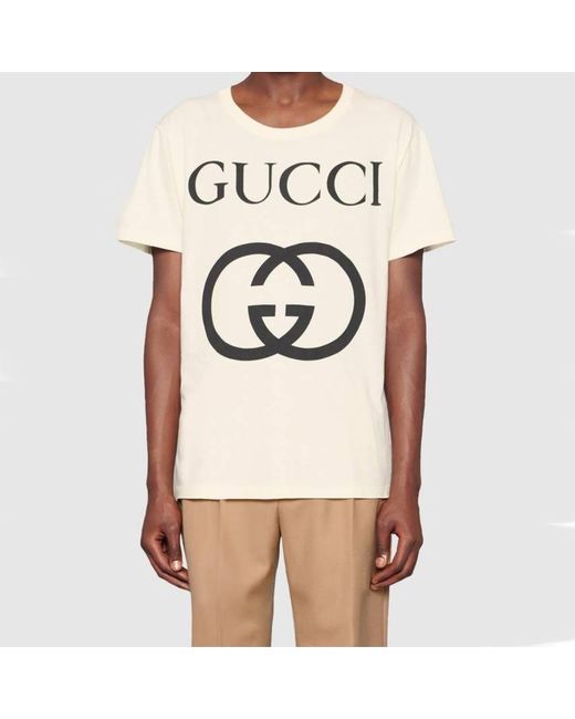 Gucci Natural Interlock G Large Short Sleeve Creamy