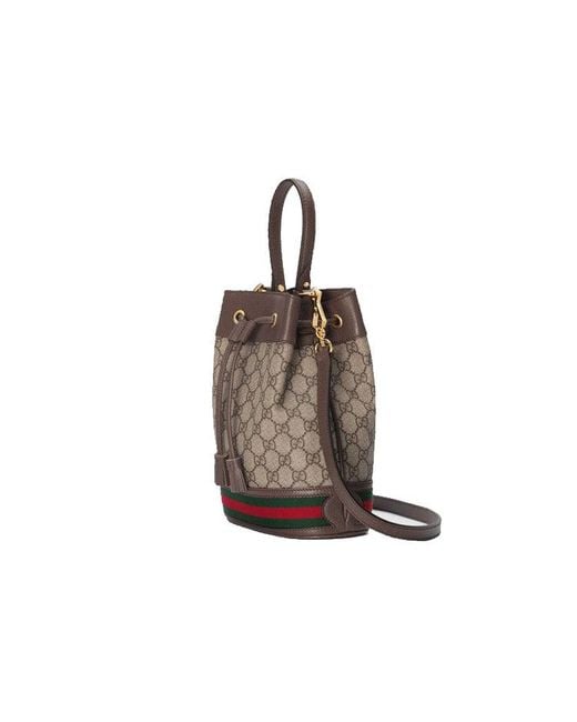 Gucci Brown Small Ophidia Bucket Bag