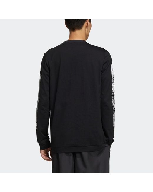 Adidas Blue X Takahashi Riko Crossover Ls Tee M Hiroko Geometry Printing Loose Sports Long Sleeves for men
