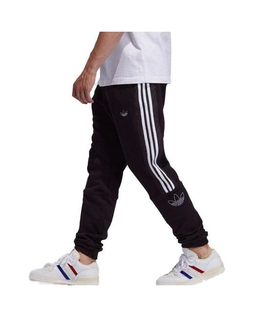 Adidas Blue Originals Outline Trefoil Joggers for men