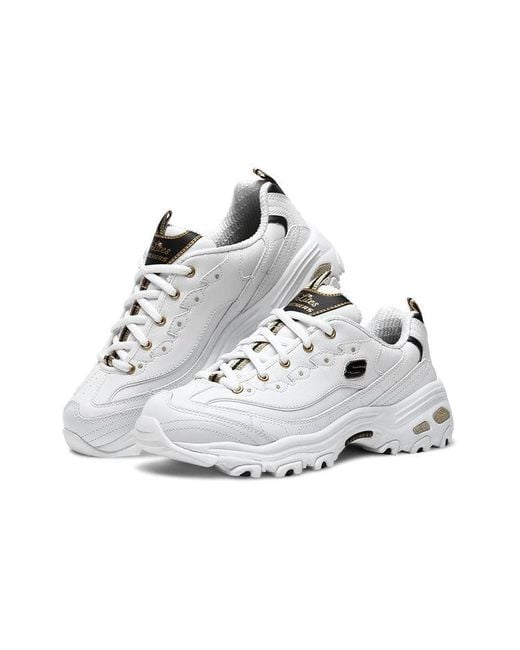 Skechers White (Wmns) D'Lites Low Dad Shoes Gs