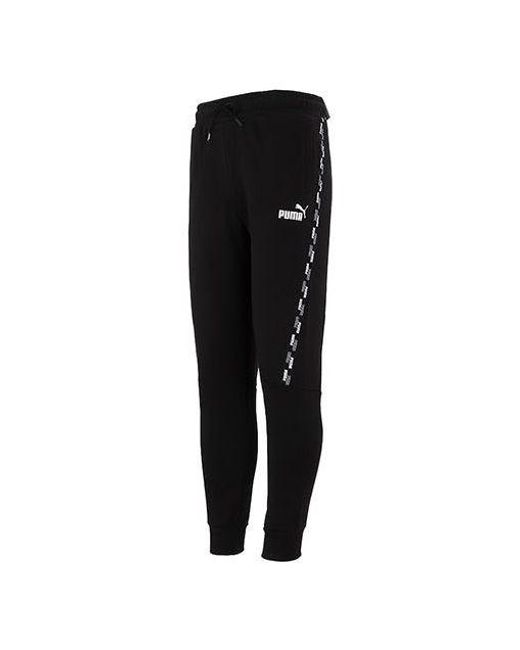 PUMA Black Power Tape Sweat Pants Fl Cl Logo for men