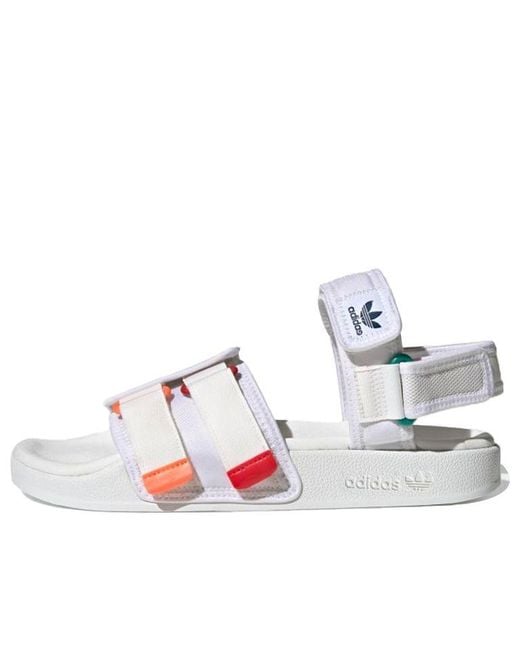 Adidas White Adilette Sandal 4.0 Scarlet True' for men