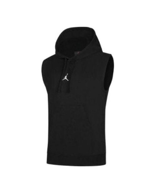 Nike Black Dri-Fit Sport Sleeveless Breathable Solid Color Pullover Hooded Vest for men