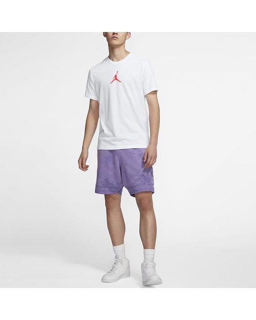 Nike White Jumpman Logo Printing Pullover Round Neck Short Sleeve for men