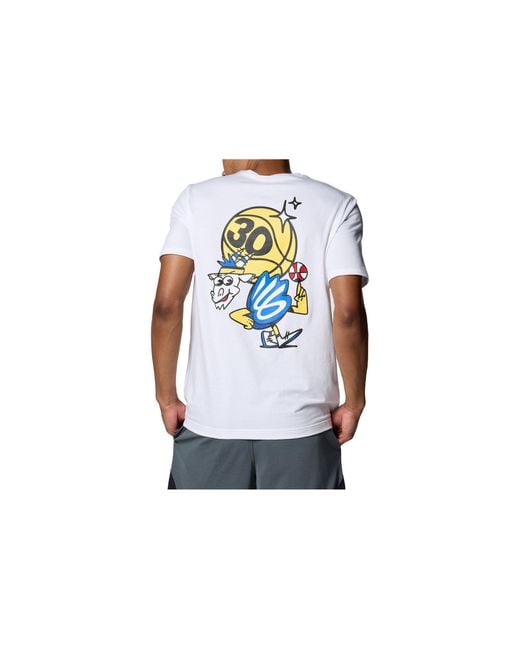 Under Armour White Curry Dub Goat Basketball T-Shirt for men