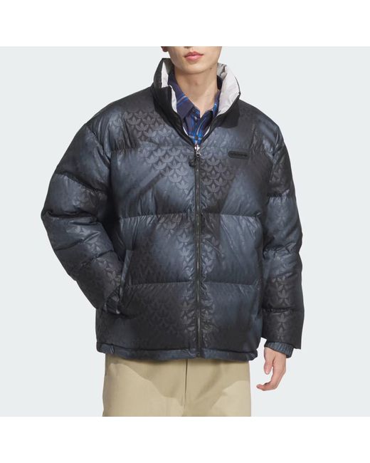 Adidas Gray Rev Down Jacket Asia Sizing Gresix' for men