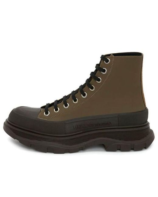 Alexander McQueen Brown Leather Ankle Boots for men