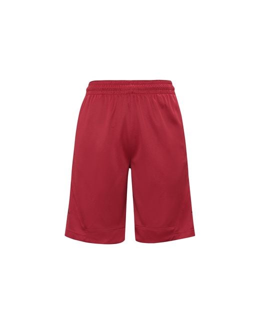 Nike Red Rise Striped Triangle Logo Printing Quick Dry Knit Basketball Shorts for men