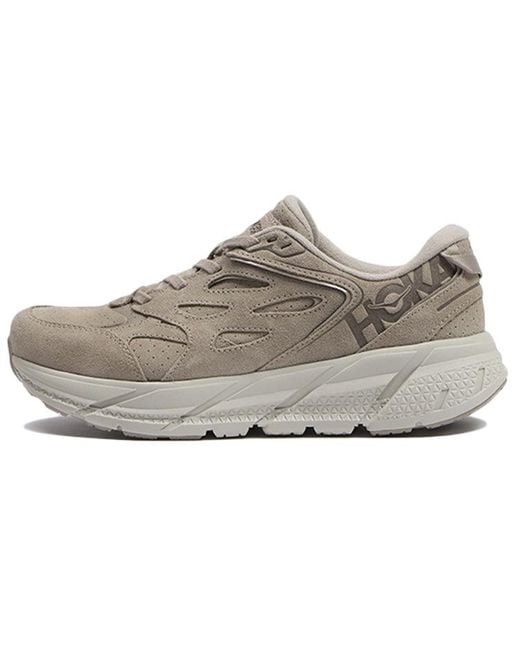 Hoka One One Gray Ora Cliftton L Suede 'Simply Taupe Pumice Stone' for men