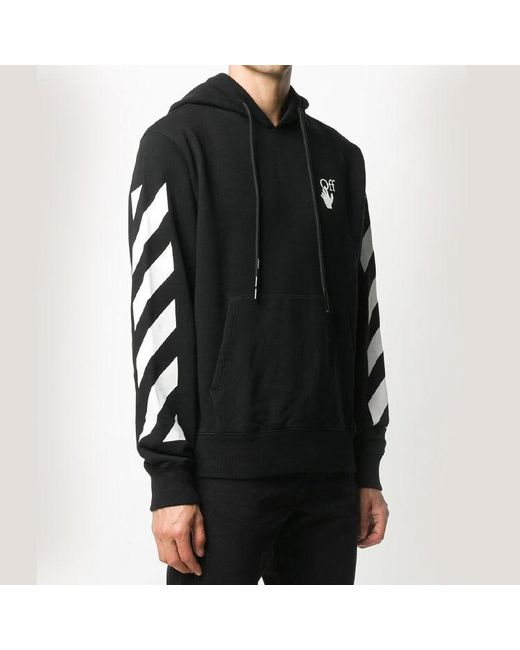 Off-White c/o Virgil Abloh Black Diagonal Stripes Logo Long Sleeve Sweater for men