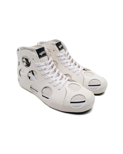Vans White Sk8-Hi Cage Vlt Lx 'Polka Dot Checkered for men