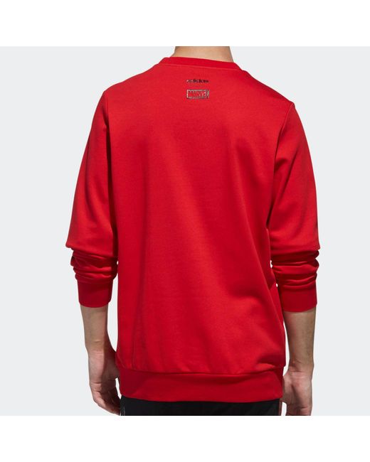 Adidas Red Neo X Marvel Crossover Logo Printing Casual Sports Pullover Round Neck for men