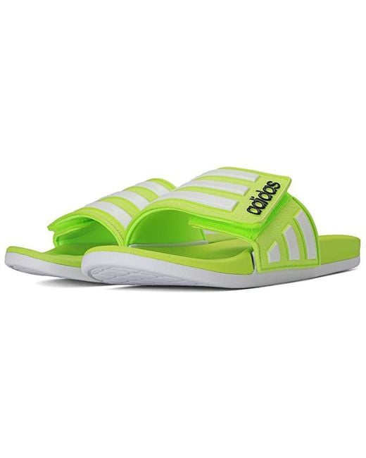 Adidas Green Neo Adilette Fluorescent for men