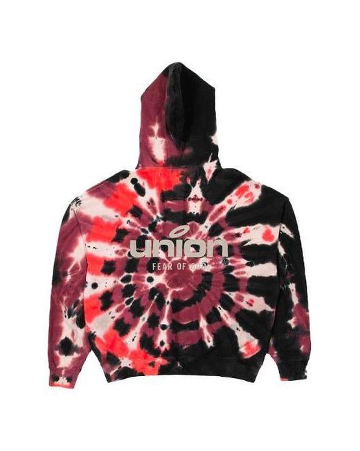 Fear Of God Red Fw21 Vintage Hoodie X Union La 'Tie Dye' for men