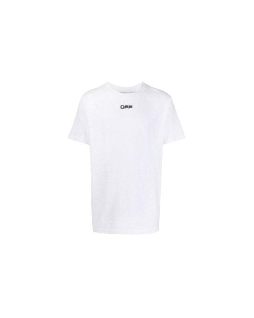 Off-White c/o Virgil Abloh White Ss21 Logo Alphabet Printing Round Neck Short Sleeve Ordinary Version for men