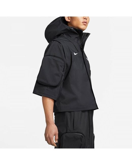 Nike Black Multifunction Detachable Waterproof Hooded Coat Asia Sizing for men