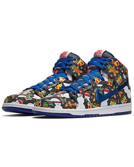 Nike Blue X Concepts Sb Dunk Pro High 'Ugly Christmas Sweater' 2017 for men