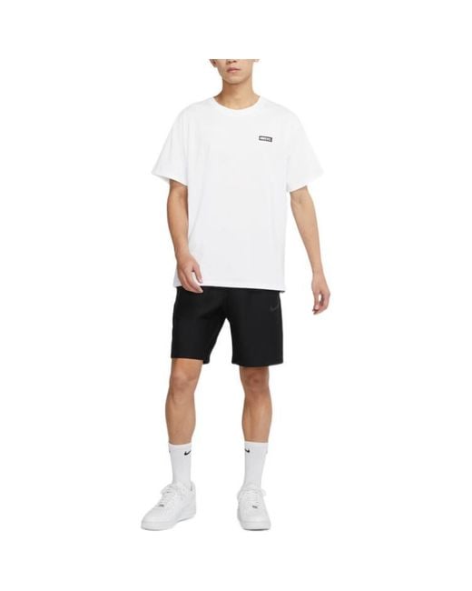 Nike White Front And Back Printing Round Neck Short Sleeve Soccer/Football T-Shirt for men