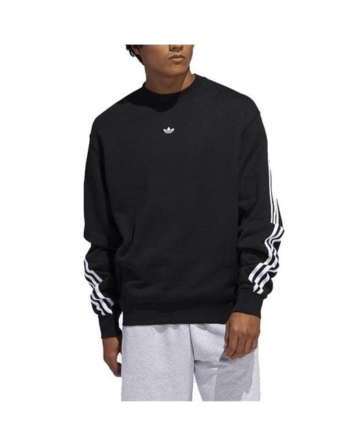 Adidas Black Originals 3-Stripes Wrap Cr Crewneck for men