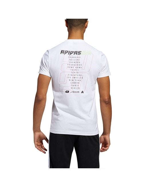 Adidas White Sports Training Casual Round Neck Short Sleeve for men