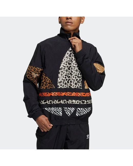 Adidas Black Originals Atm Tt Stand Collar Athleisure Casual Sports Jacket for men