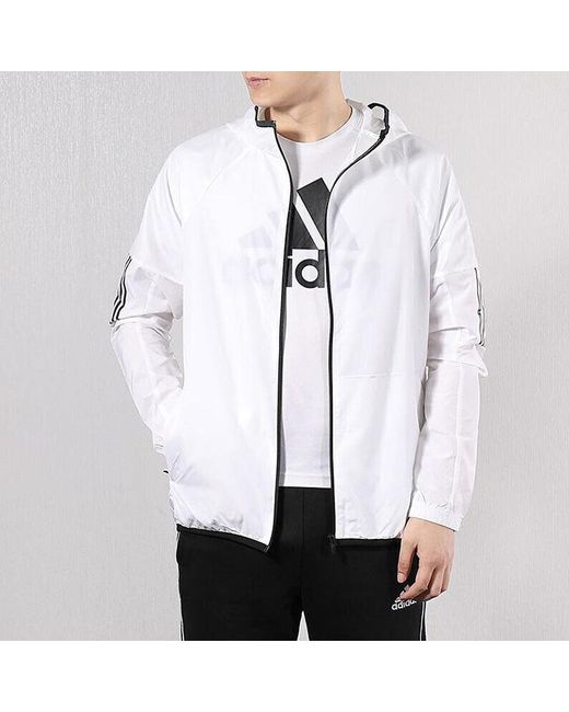 Adidas Blue Stripe Casual Sports Hooded Jacket for men