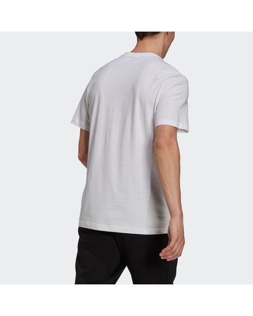 Adidas White M Ddlbmb L T Graffiti Printing Logo Sports Short Sleeve for men