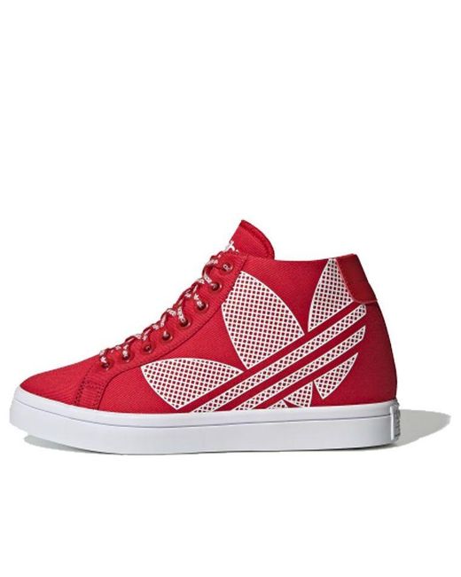 adidas Originals Courtvantage Heel Logo in Red | Lyst