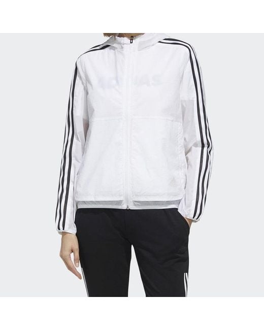 Adidas Gray (Wmns) Three Stripes Printing Hooded Jacket