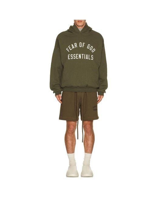 Fear Of God Green Fleece Soccer Short for men