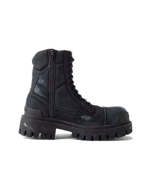 Balenciaga Black (Wmns) Combat Strike 20Mm Boots 'Washed Cotton'