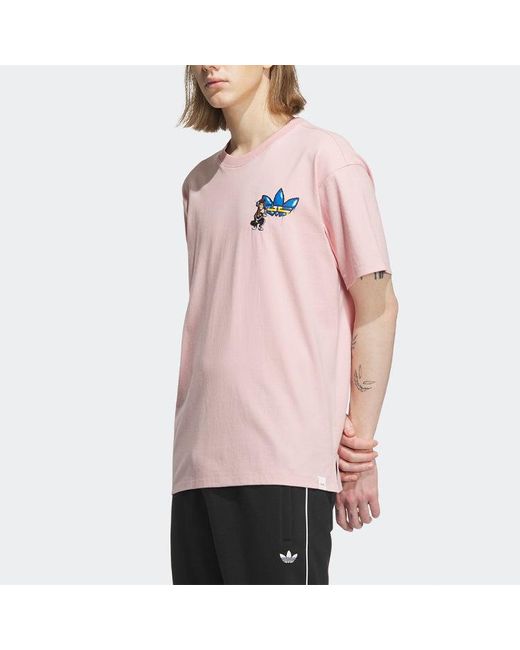 Adidas Pink Originals X Monkey Kingdom Gfx T-Shirt for men